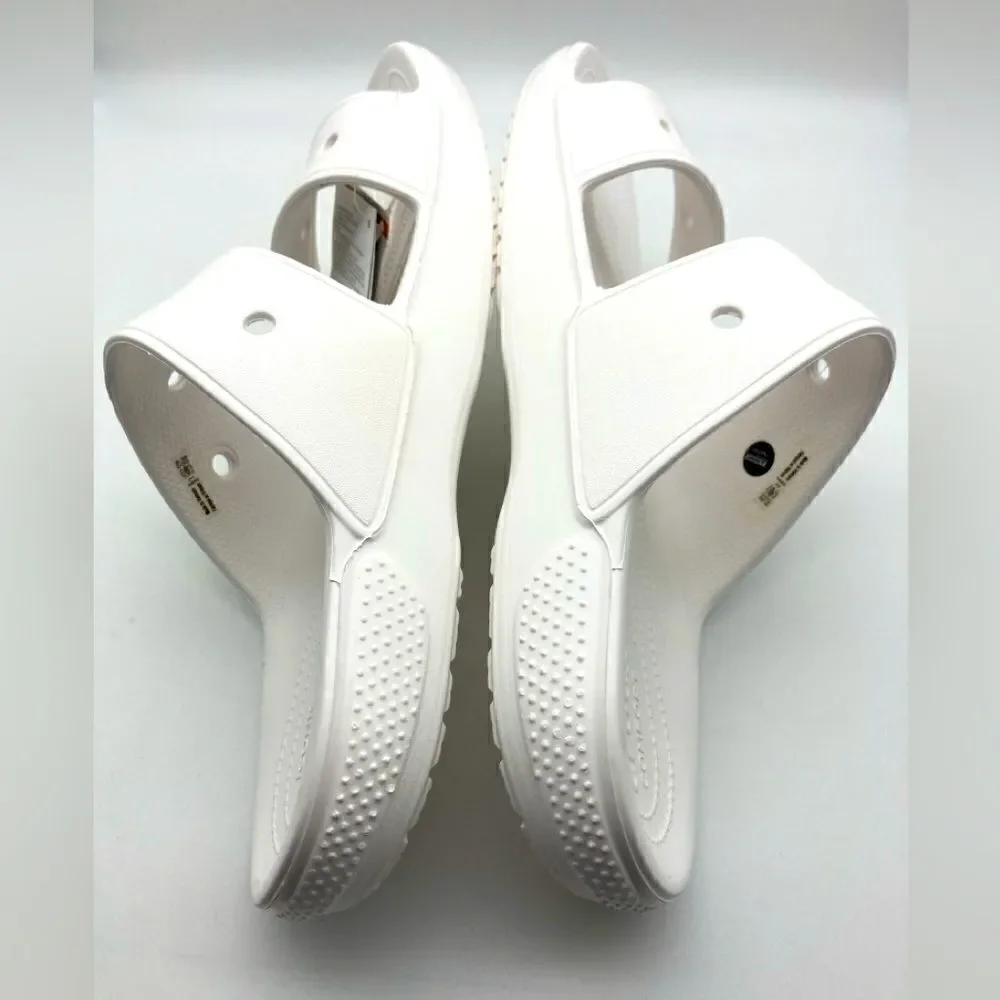 NWT Crocs Classic Unisex White Sandals Size 13/310